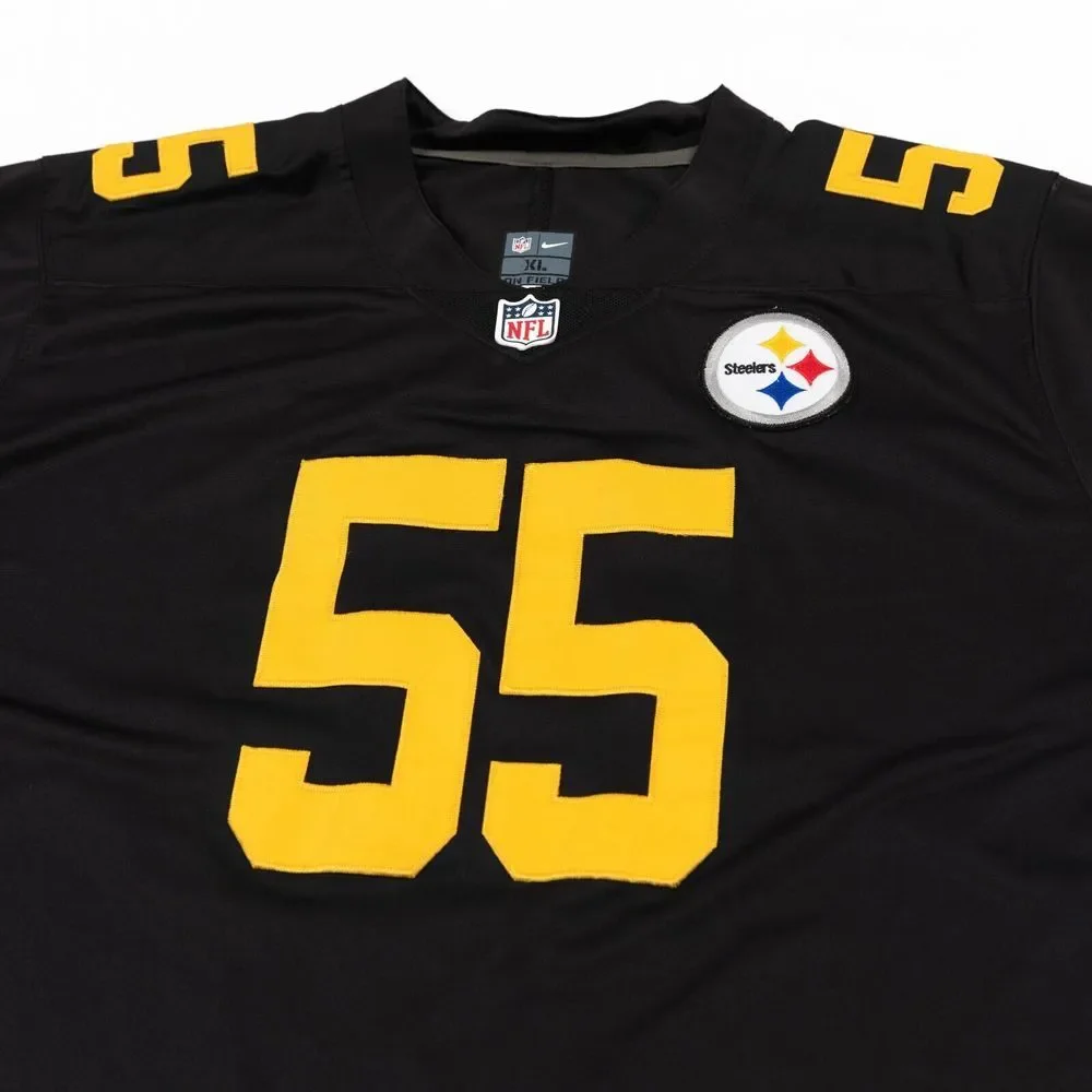 Pittsburgh Steelers Devin Bush Home Jersey Men's XL Nike On Field Stitched Black